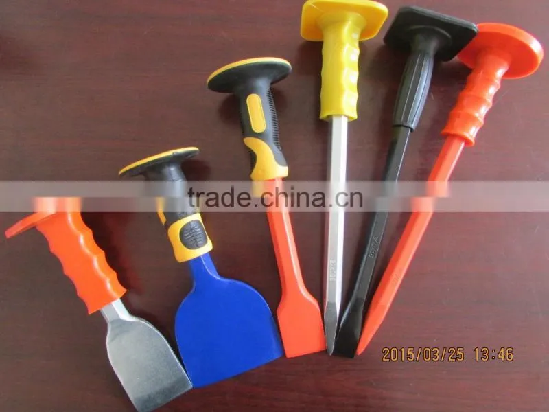 professional flat and sharp head hexagonal metal steel masonry tools cold stone mortising chisel