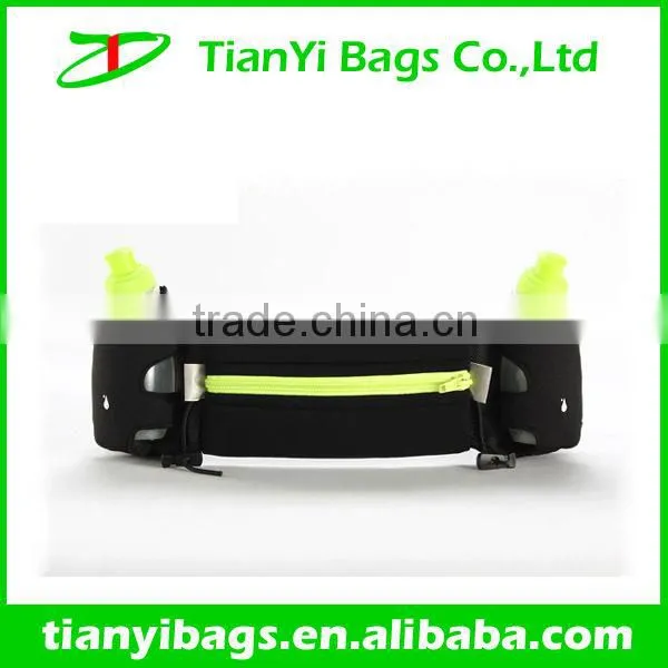 Waterproof running waist bag with water bottle,spandex running belt,elastic running bag