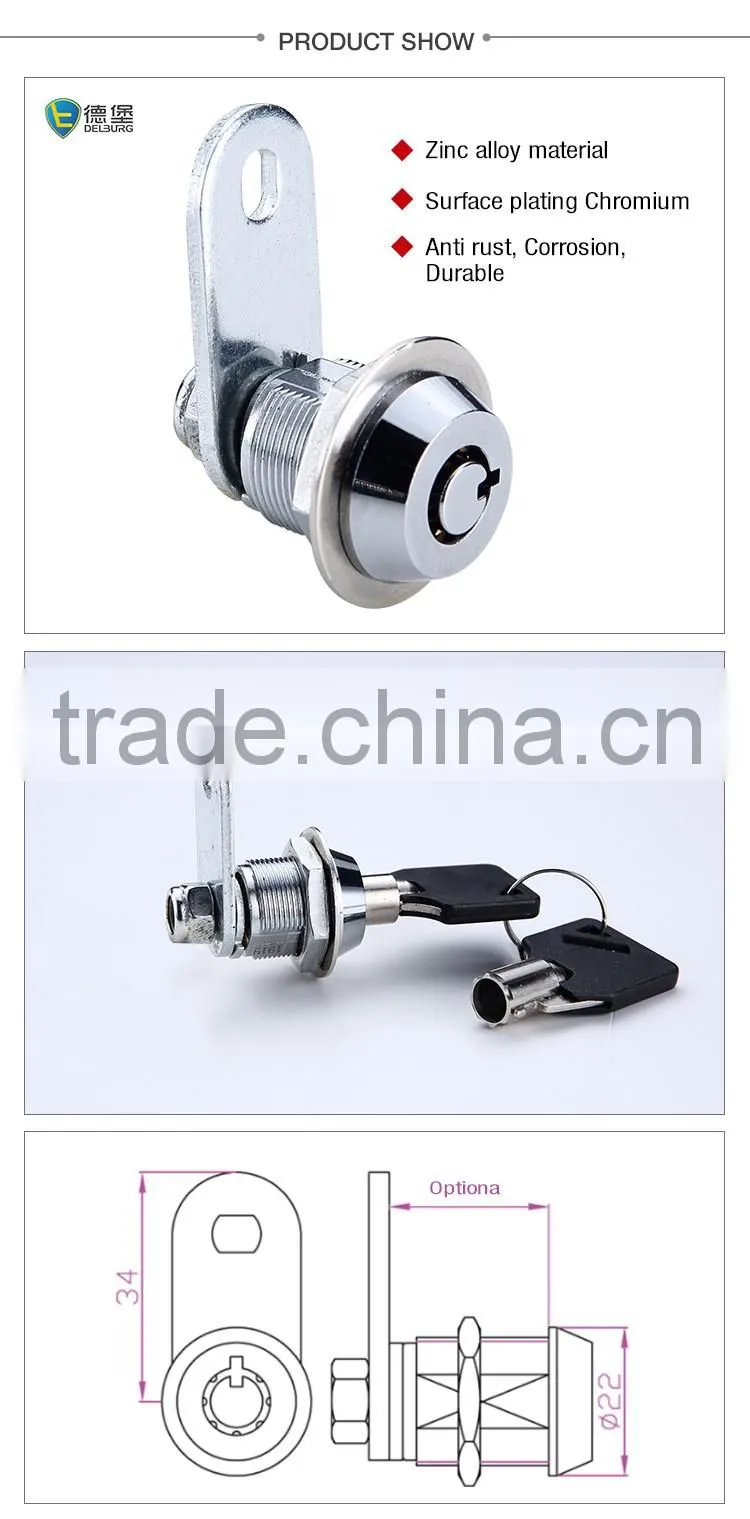 High quality furniture metal lock for wooden tool roof box