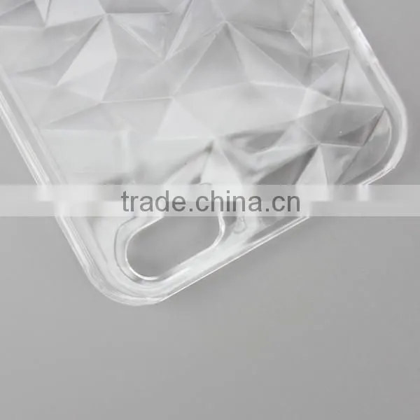 New Deisgn 3D Diamond Rhombus Transparent Back Cover Case for iPhone 5se