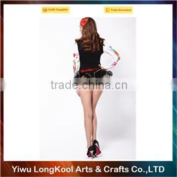 2016 High quality halloween women sexy dance costume black dress sexy costume