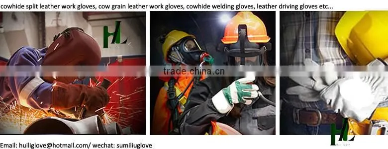 Cut and tear resistance cow skin farm work gloves