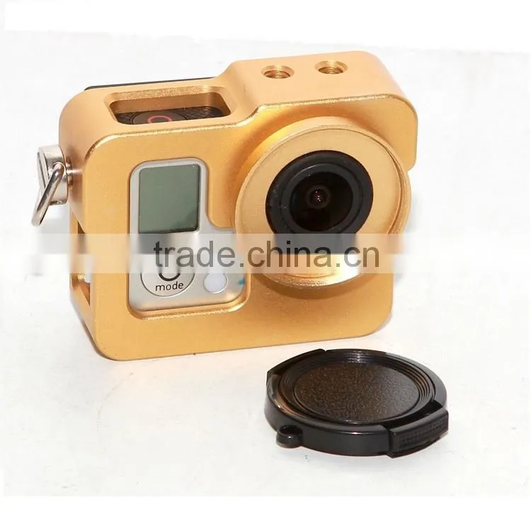 2015 New Telesin Professional go pro aluminum camera housing case for go pro 4/3+/3