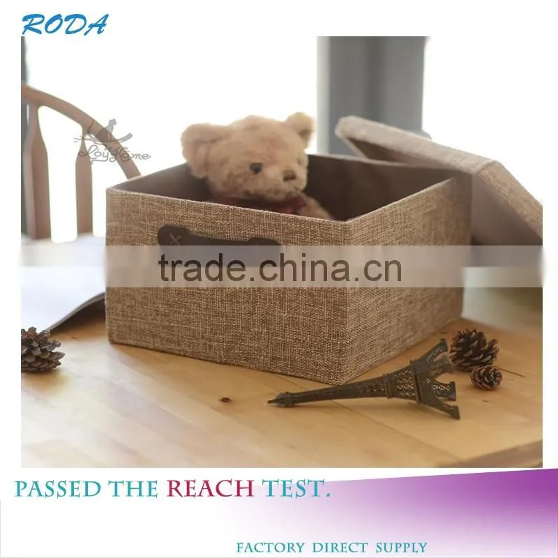 YIWU RODA 100% cotton and linen high-capacity foldable storage box