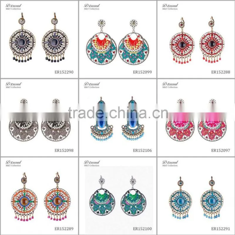 Wholesale Jewelry Promotional Gifts Ethnic Bohemian Native Beaded Dangle Earrings Fancy Bead Drop Earrings