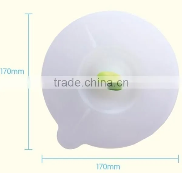 Novelty easy cleaning suction silicone universal cup lid