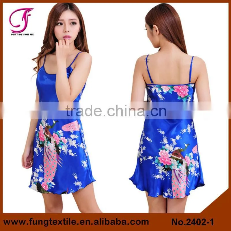 2405 Women Two-piece set Satin Bath Robe