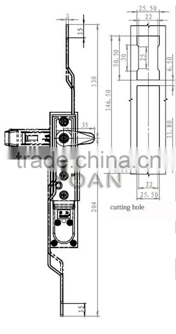 the swing door lock of Rod control lock