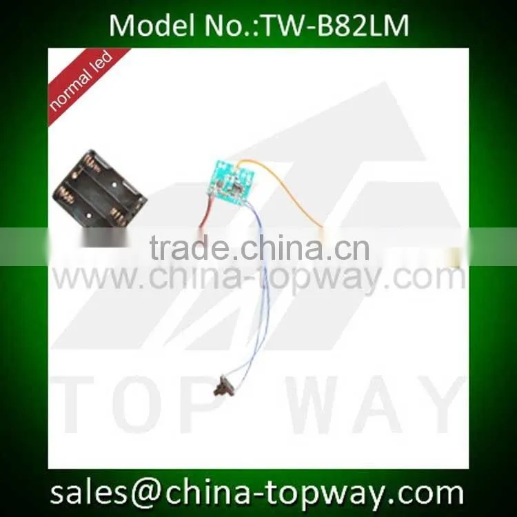 Battery powered motion activated flashing led module
