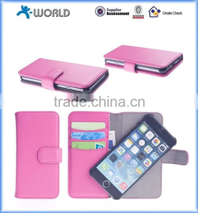 ISO Approved Manufacturer 2 in 1 PU Leather Detachable Wallet Case for iPhone 6S