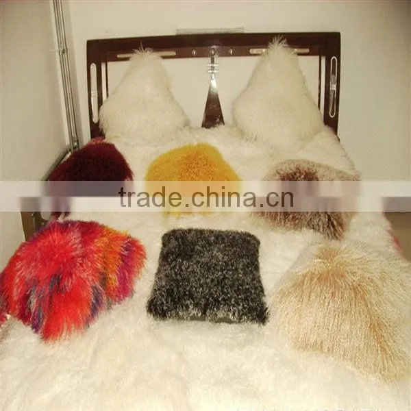 Colorful Winter Mongolian Fur Body Pillow Covers For Christmas Decoration