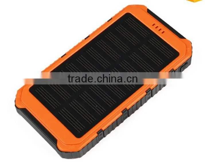 New Arrival Double Output 8000mah Solar Battery Charger for Mobile Phone with led camping light
