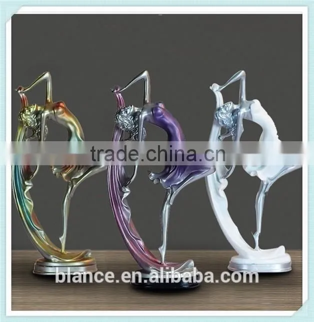 polyresin dancing girl figurine dance sculpture modern for home decoration