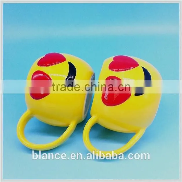 popular 340ml emoji ceramic mug in 3d face design