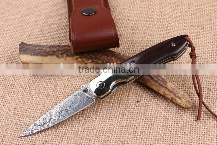 OEM Hunting Knife Application Custom made Damascus folding knife