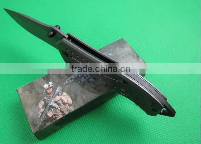 OEM titanium surface folding knife with 5CR13MOV blades