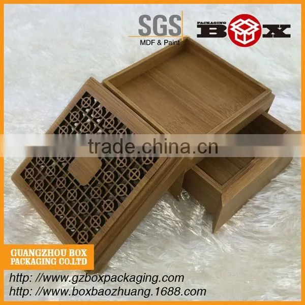 Exclusive drawer display bamboo box packaging/,