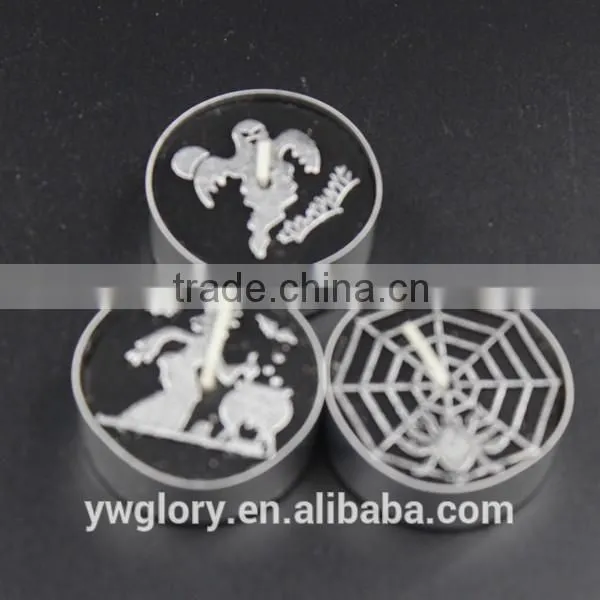 Black and sliver glitter halloween Tea light, halloween spider light, witch and ghost tea light