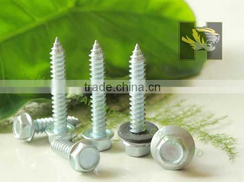 slivery hex head self tapping screw with collar C1022