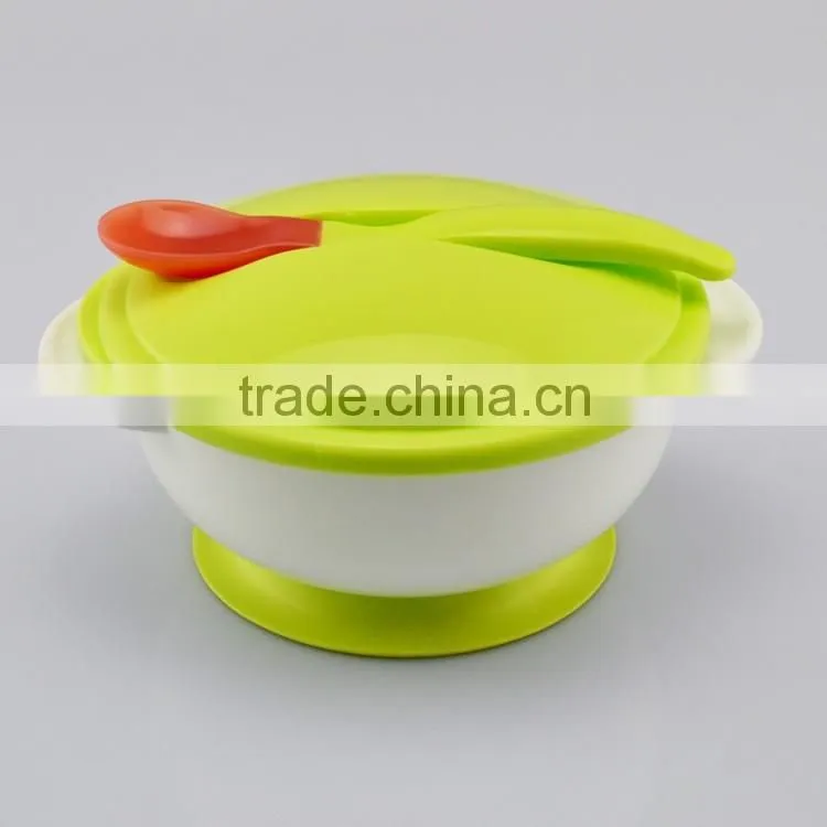 High Quality Food Grade Durable Silicone Baby Feeding Bowls With Spoon And Cover Factory Price Wholesale
