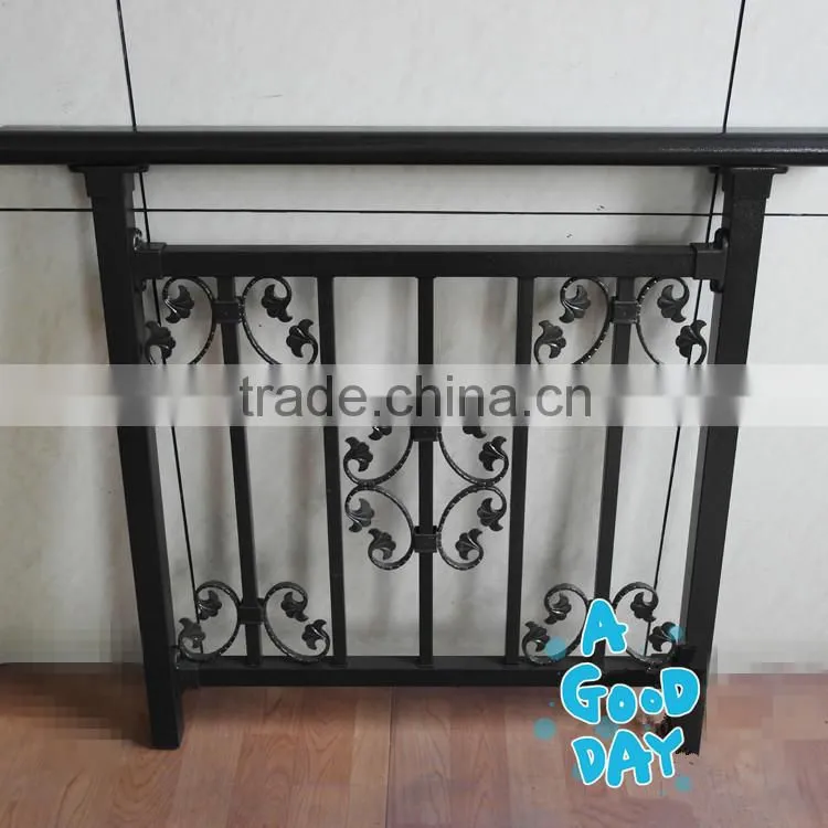 Customized wrought iron morden balcony railing /iron grill design for veranda