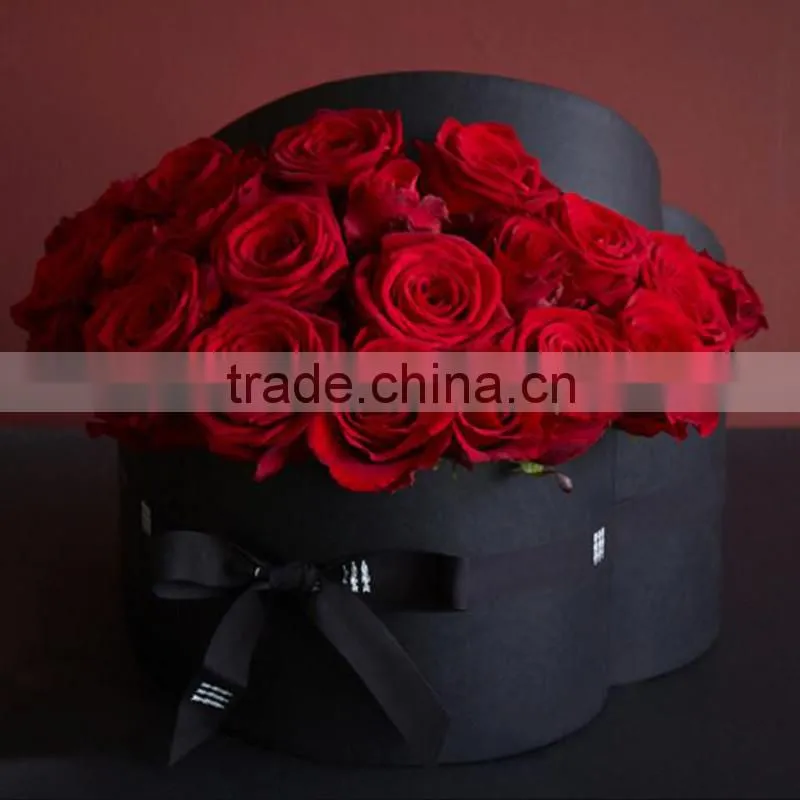 Round Luxury Cardboard Flower Box with custom Logo