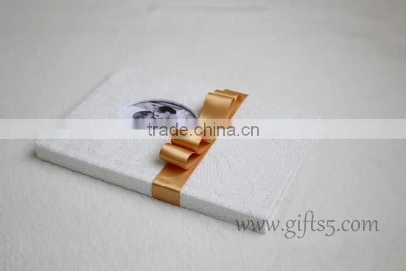 Lace white fabric Wedding Signature Guest Book