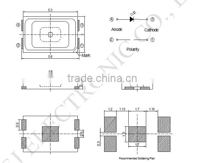 450~455nm plant smd led 5630pkg