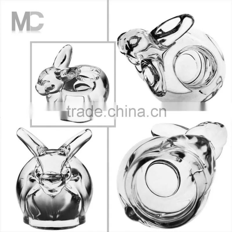 Rabbit Shaped Luxury Tealight Votive Clear Glass Candle Holder