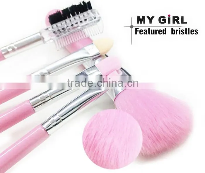 2016 MY GIRL OEM make up brush /5pcs Wooden Handle Goat Hair Professional makeup brush set