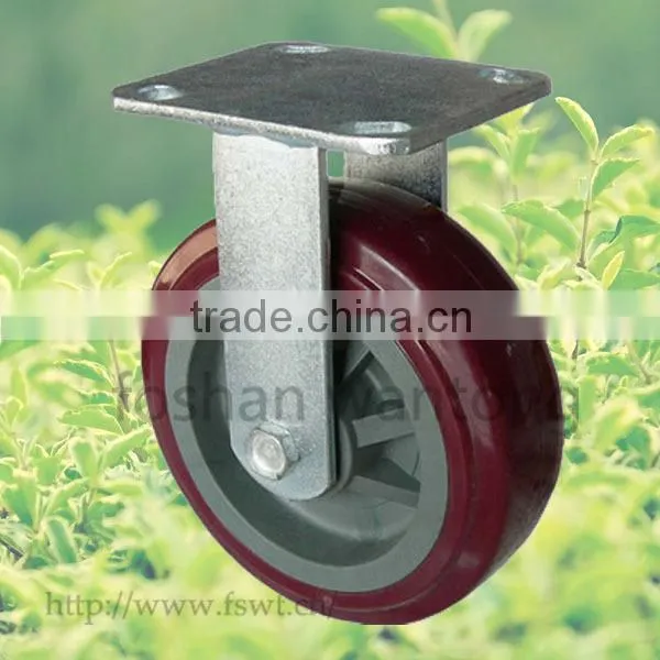 Heavy Duty PVC Wheel, Top Plate 125mm Fixed Industrial Caster