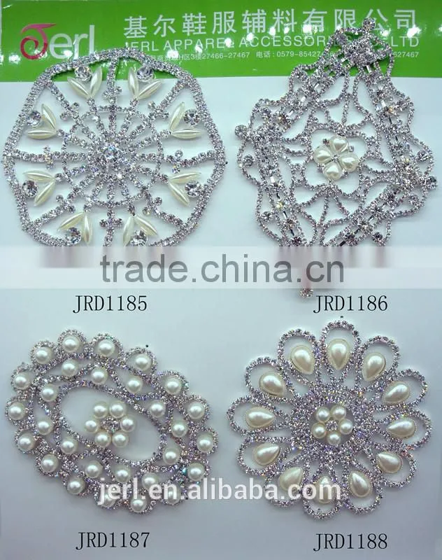 Wholesale bridal beaded crystal rhinestone appliques for dresses