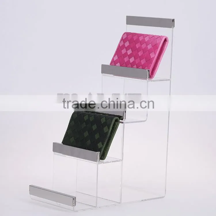 Factory Direct Supply Acrylic Display for Wallet purse handbag, display Acrylic, wallet display stand