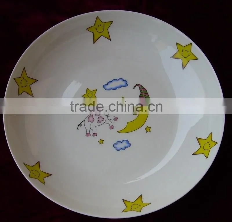 7.5inch fruit plate for kids , children dinner plate 7.5inch , porcelain plate with lovely design for kids