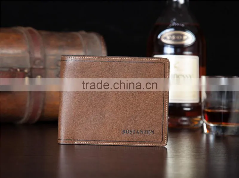 vintage 3 fold mens wallet with flap genuine leather bifold wallets