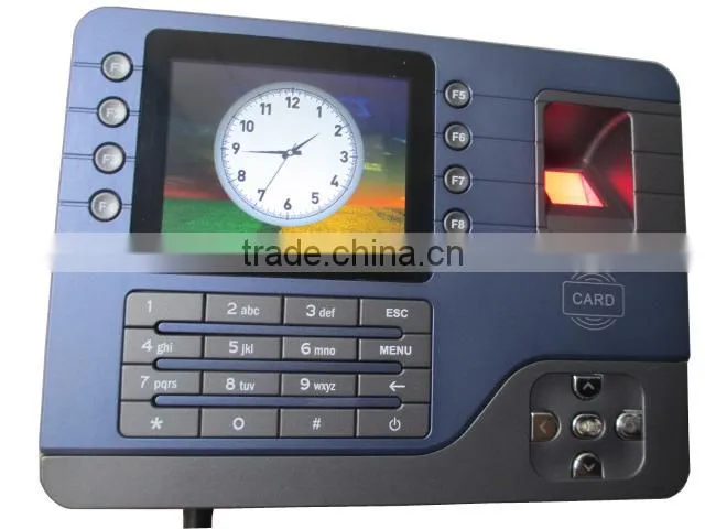3.5 inch TFT P2P fingerprint Linux terminal time attendance with USB cable