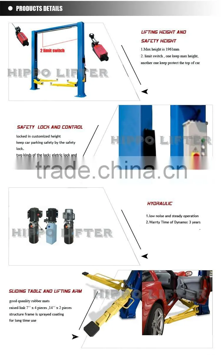 4.5 Ton Two Post Car Lift For Service