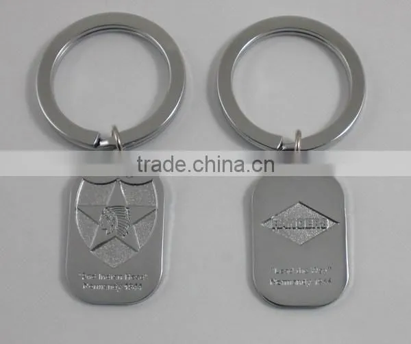 Promotional Gifts Your Own Logo Zinc Alloy Metal Key Chain with crystal