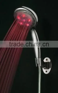 ABS chromed RGB temperature controlled bath hand held LED shower head