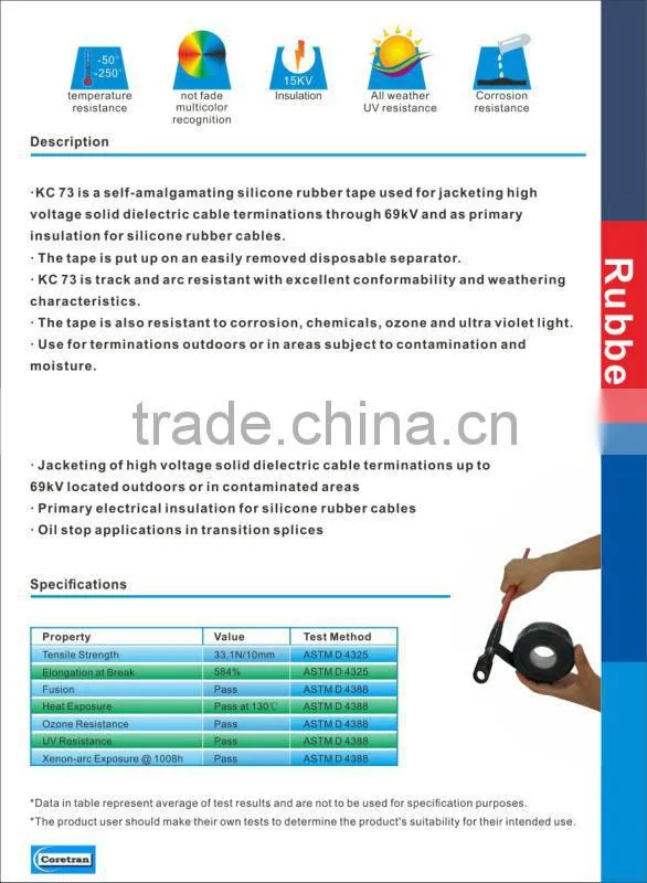China Manufacturer Silicone Rubber Self Amalgamating Tapes