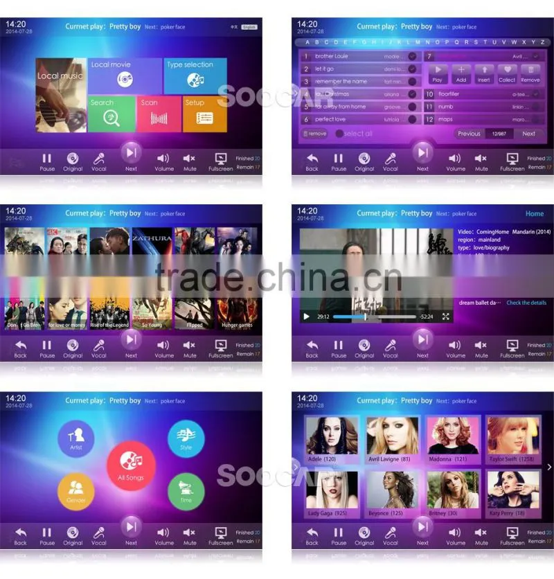 Professional blutooth jukebox,touch screen wifi Karaoke player