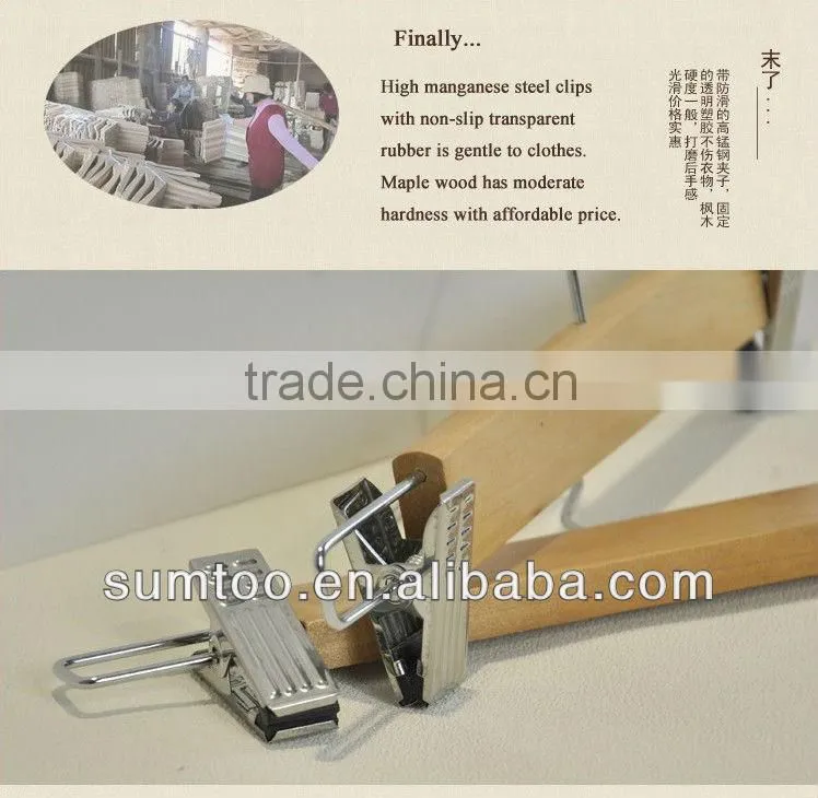 Great Quality Metal Hook Wood Trousers Hanger