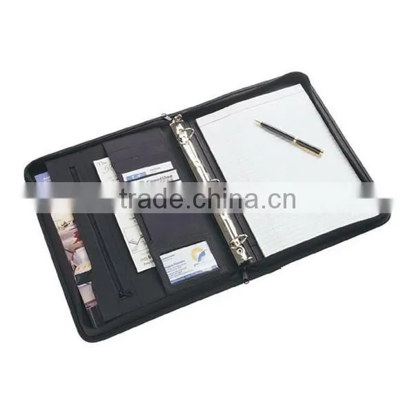 2015 zipper ring binder leather portfolio
