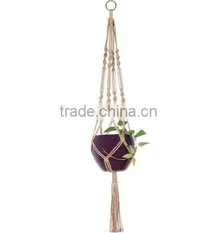 Wholesale 2016 Colorful Hanging Basket Plant Hanger Holders Large for Indoor and Outdoor Jute Rope 48 Inch