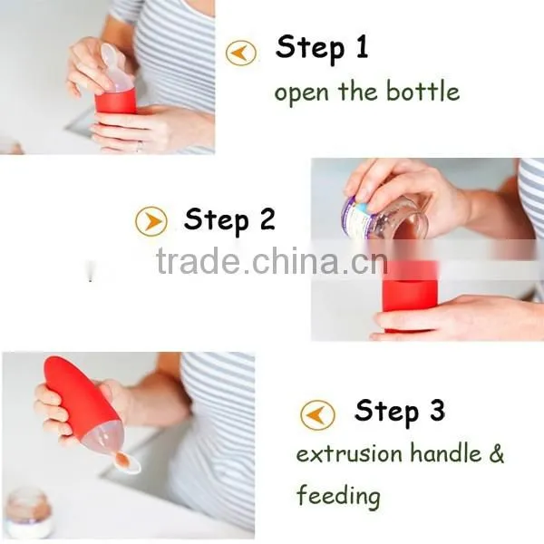 Wholesale OEM Silicone Baby Bottle Spoon With Storage Cap Easy For On-the-go Baby Accessories
