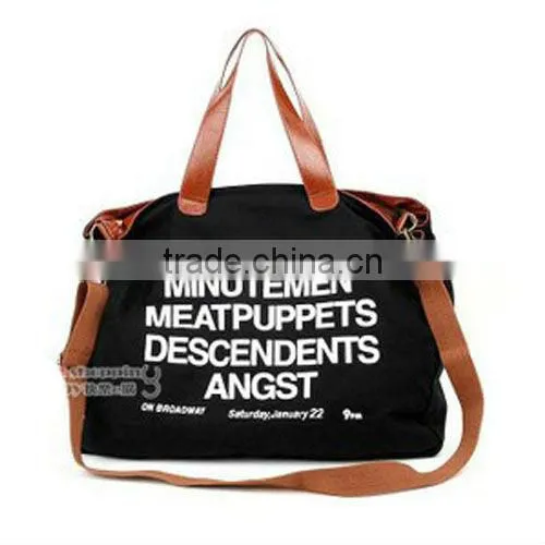 2015 Cheap Big English Letter Canvas Shoulder Bag handbag For Unisex Wholesale BCC006