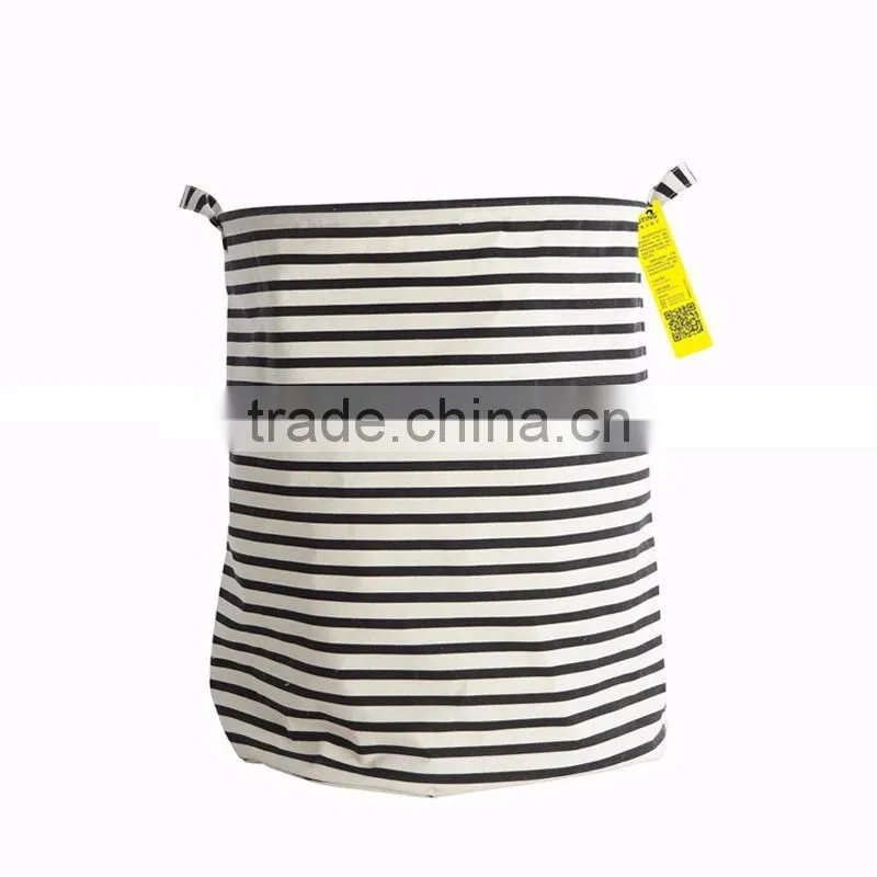 Unique Cotton Sundries Storage Bin Linen Collapsible Folding Laundry Basket