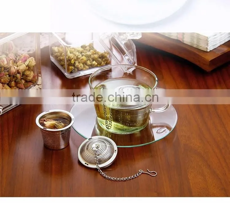 2 set of stainless steel 304 tea infuser cup with 2 bottom trays + 1 tea spoon