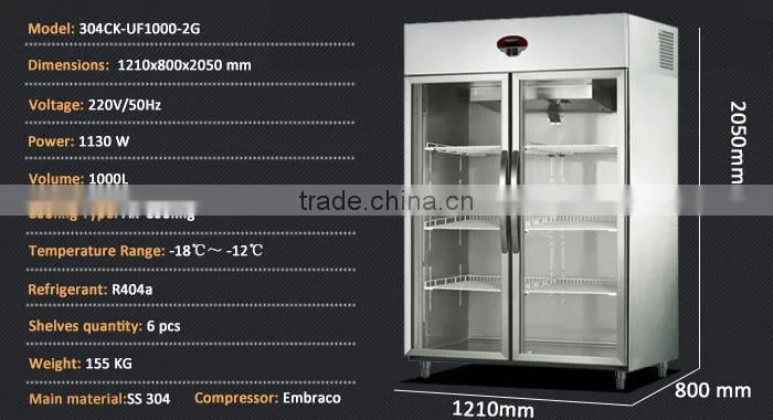 Glass Door Commercial Soft Drink Display Refrigerator/Upright Glass Door Refrigerator/Stainless Steel Glass Door Refrigerator