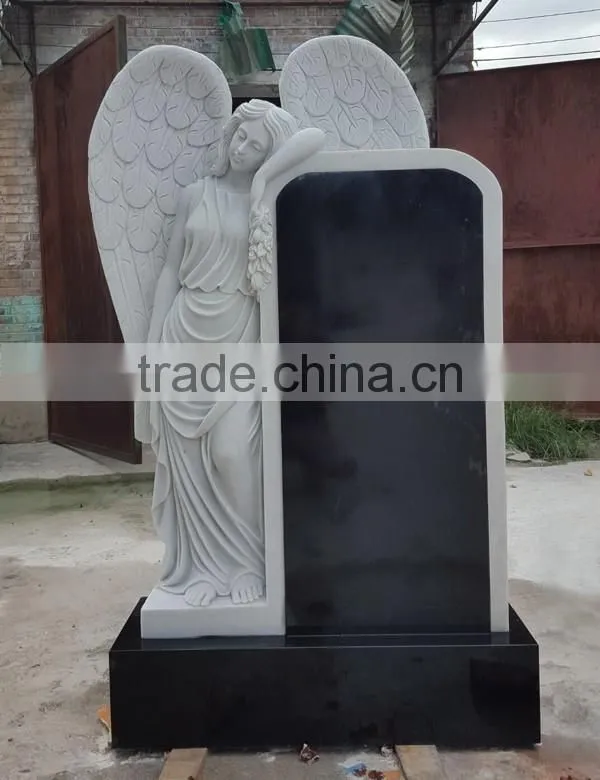 Hand Carved Natural Stone Angel Headstone
